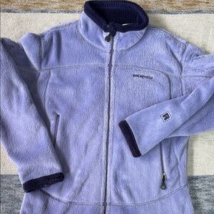Patagonia Lavender and Navy Fleece Jacket